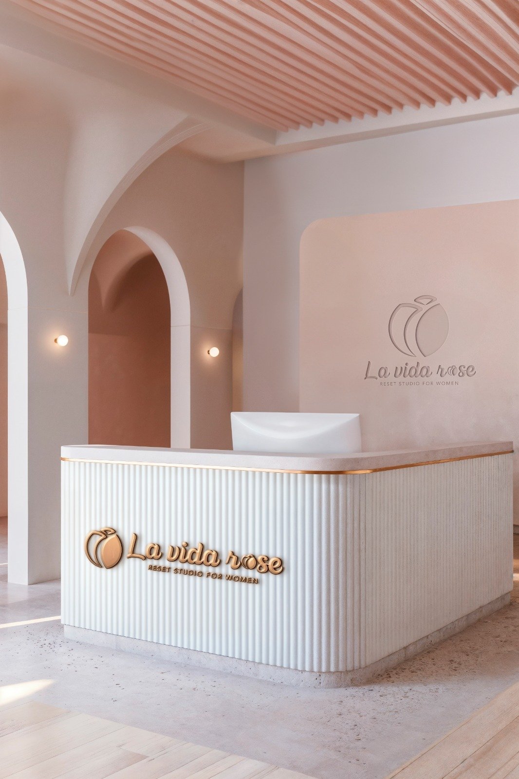 Reception archway with the La Vida Rose signage